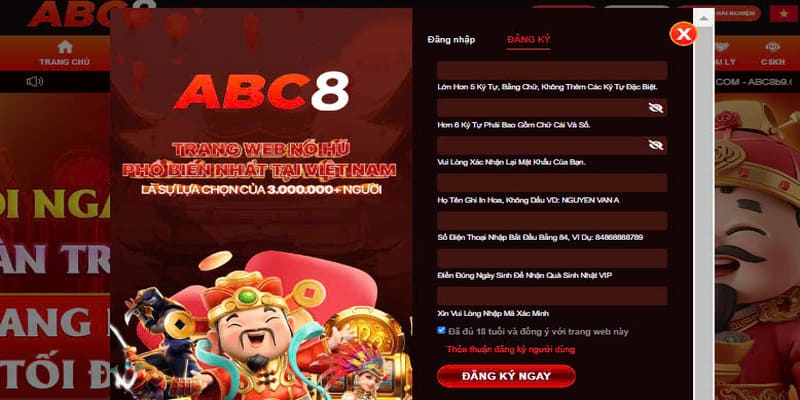 Thao tác tham gia bắn cá Abc8